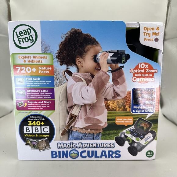 LeapFrog Magic Adventures Binoculars 10x Zoom Built-In Camera BBC Night Vision - Picture 1 of 7